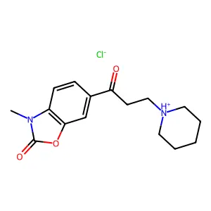 2-Benzoxazolinone, 3-methyl-6-(3-piperidinopropionyl)-, hydrochloride structure