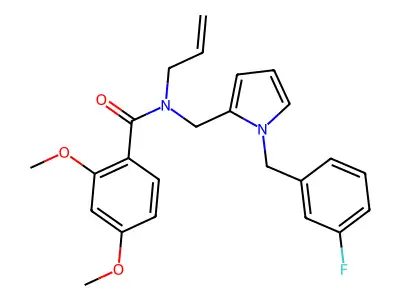 N-({1-[(3-Fluorophenyl)methyl]-1H-pyrrol-2-yl}methyl)-2,4-dimethoxy-N-(prop-2-en-1-yl)benzamide structure