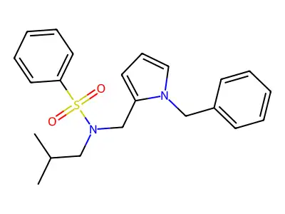 N-[(1-benzylpyrrol-2-yl)methyl]-N-(2-methylpropyl)benzenesulfonamide structure