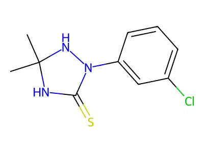 1,2,4-Triazolidine-3-thione, 2-(3-chlorophenyl)-5,5-dimethyl- structure