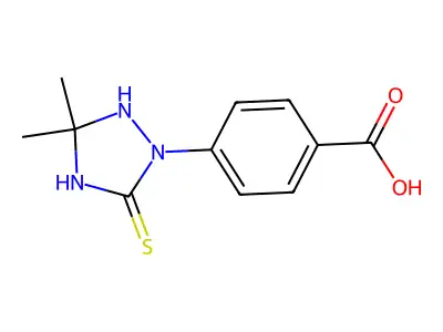 4-(3,3-Dimethyl-5-thioxo-1,2,4-triazolidin-1-yl)benzoic acid structure