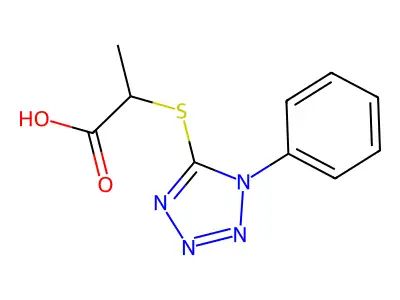 2-[(1-Phenyl-1H-tetrazol-5-yl)thio]propanoic acid structure