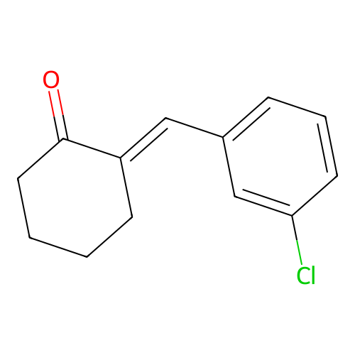 (2E)-2-[(3-chlorophenyl)methylidene]cyclohexan-1-one structure