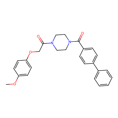 2-(4-Methoxyphenoxy)-1-[4-(4-phenylbenzoyl)piperazin-1-yl]ethanone structure
