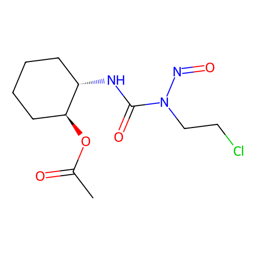 [(1S,2S)-2-[[2-chloroethyl(nitroso)carbamoyl]amino]cyclohexyl] acetate structure