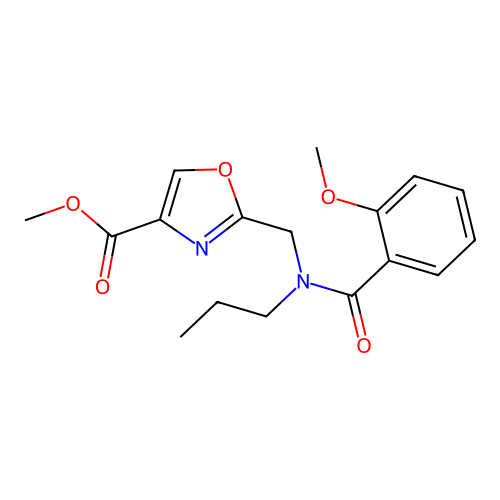 Methyl 2-{[(2-methoxybenzoyl)(propyl)amino]methyl}-1,3-oxazole-4-carboxylate structure