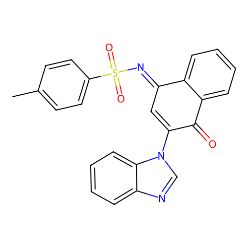 2-Benzimidazolyl-4-{[(4-methylphenyl)sulfonyl]azamethylene}naphthalen-1-one structure