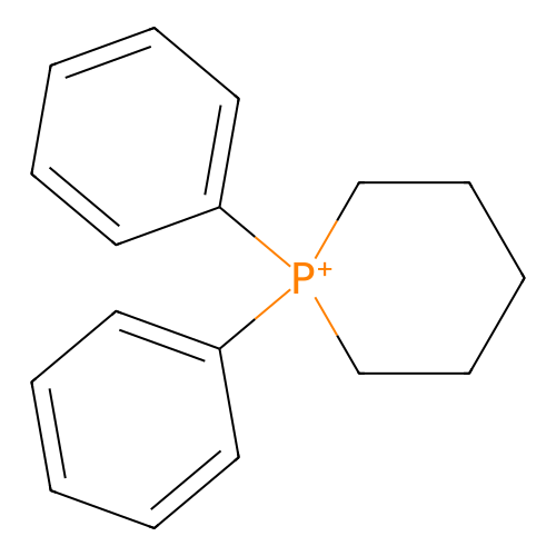 1,1-Diphenylphosphinan-1-ium structure