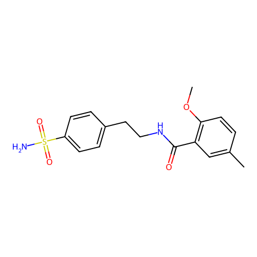 Benzamide, N-[2-[4-(aminosulfonyl)phenyl]ethyl]-2-methoxy-5-methyl- structure