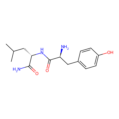 (2S)-2-[[(2S)-2-amino-3-(4-hydroxyphenyl)propanoyl]amino]-4-methylpentanamide structure