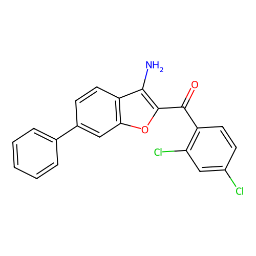 (3-Amino-6-phenyl-1-benzofuran-2-yl)(2,4-dichlorophenyl)methanone structure