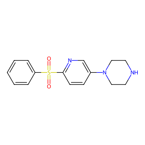 Phenyl 5-(1-piperazinyl)-2-pyridinyl sulfone structure
