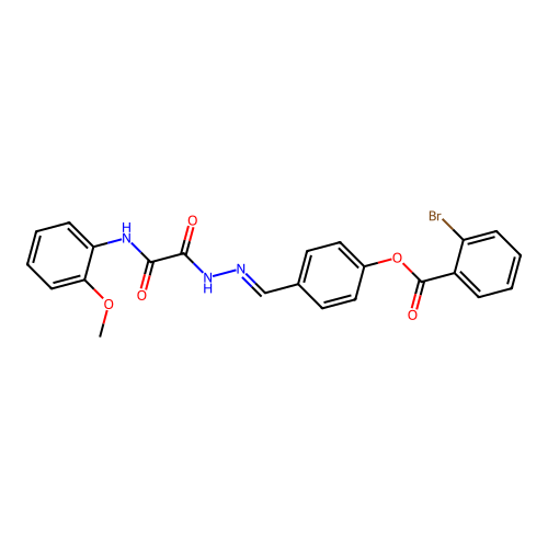 4-(2-((2-Methoxyanilino)(oxo)acetyl)carbohydrazonoyl)phenyl 2-bromobenzoate structure
