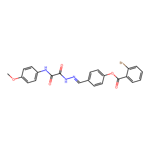 4-(2-((4-Methoxyanilino)(oxo)acetyl)carbohydrazonoyl)phenyl 2-bromobenzoate structure
