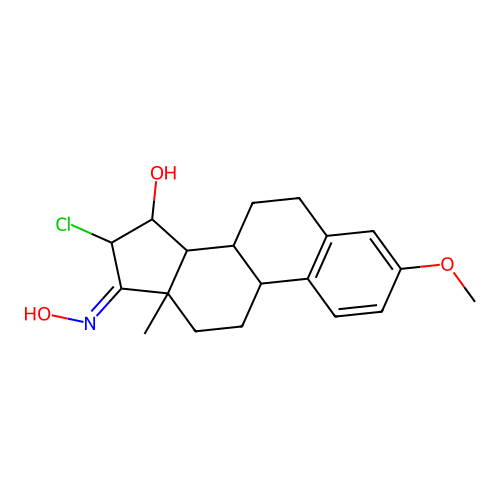 (17Z)-16-chloro-17-hydroxyimino-3-methoxy-13-methyl-7,8,9,11,12,14,15,16-octahydro-6H-cyclopenta[a]phenanthren-15-ol structure