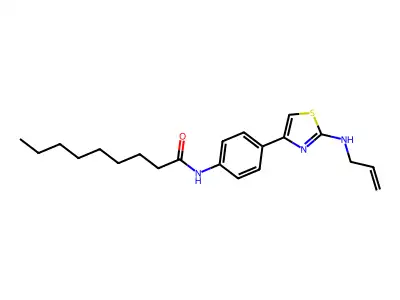 N-[4-[2-(prop-2-enylamino)-1,3-thiazol-4-yl]phenyl]nonanamide structure