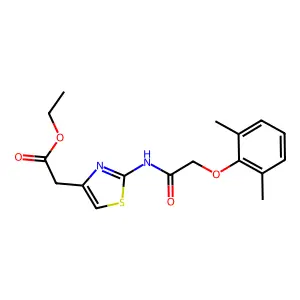 N-[4-[2-(4-fluoroanilino)-1,3-thiazol-4-yl]phenyl]pentanamide structure