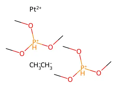 Platinum, bis(trimethylphosphite)dimethyl- structure
