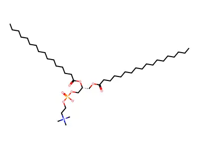 1-stearoyl-2-palmitoyl-sn-glycero-3-phosphocholine structure