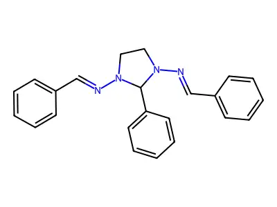 N-[3-(benzylideneamino)-2-phenylimidazolidin-1-yl]-1-phenylmethanimine structure