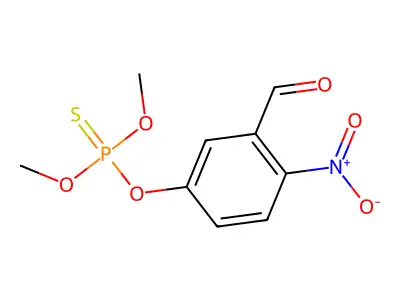 Phosphorothioic acid, O,O-dimethyl O-(3-formyl-4-nitrophenyl) ester structure