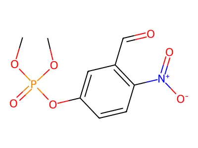 Phosphoric acid, (O,O-dimethyl) O-(3-formyl-4-nitrophenyl) ester structure