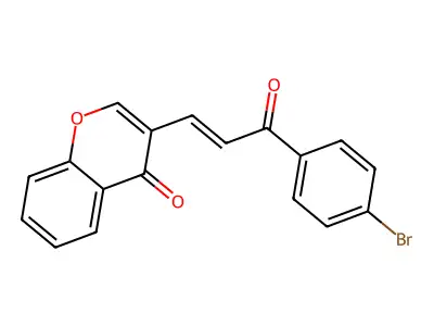 3-[3-(4-Bromophenyl)-3-oxoprop-1-enyl]chromen-4-one structure