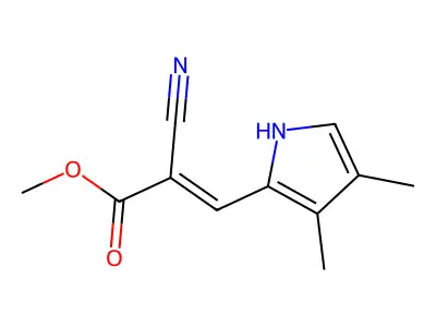 methyl 2-cyano-3-(3,4-dimethyl-1H-pyrrol-2-yl)prop-2-enoate structure