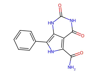 1H-Pyrrolo(3,4-d)pyrimidine-5-carboxamide, 2,3,4,6-tetrahydro-2,4-dioxo-7-phenyl- structure