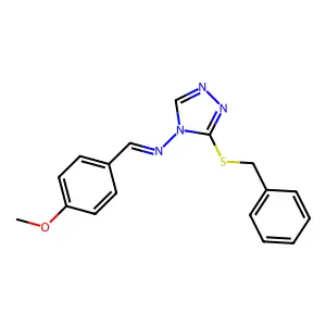 N-(3-benzylsulfanyl-1,2,4-triazol-4-yl)-1-(4-methoxyphenyl)methanimine structure