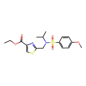 Ethyl 2-{[(4-methoxybenzene-1-sulfonyl)(propan-2-yl)amino]methyl}-1,3-thiazole-4-carboxylate structure