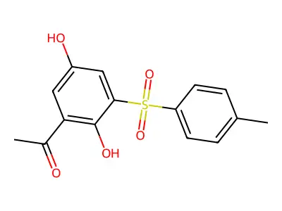 1-[2,5-Dihydroxy-3-(4-methylbenzene-1-sulfonyl)phenyl]ethan-1-one structure