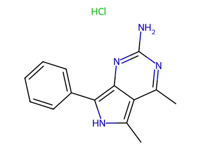 6H-Pyrrolo(3,4-d)pyrimidin-2-amine, 4,5-dimethyl-7-phenyl-, monohydrochloride structure
