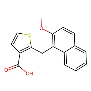 2-[(2-Methoxynaphthalen-1-yl)methyl]thiophene-3-carboxylic acid structure
