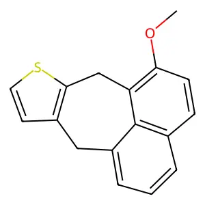 6-Methoxy-7,11-dihydronaphtho[1',8':4,5,6]cyclohepta[1,2-b]thiophene structure