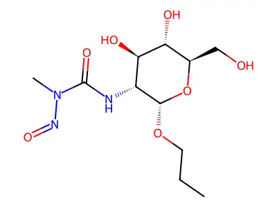 alpha-D-Glucopyranoside, propyl 2-deoxy-2-(((methylnitrosoamino)carbonyl)amino)- structure