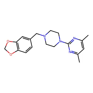 2-[4-(1,3-Benzodioxol-5-ylmethyl)piperazin-1-yl]-4,6-dimethylpyrimidine structure