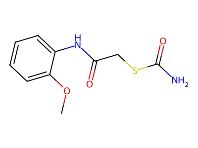 carbamothioic acid S-[2-(2-methoxyanilino)-2-oxoethyl] ester structure