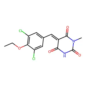 5-(3,5-dichloro-4-ethoxybenzylidene)-1-methyl-2,4,6(1H,3H,5H)-pyrimidinetrione structure