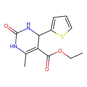 ethyl 6-methyl-2-oxo-4-(thiophen-2-yl)-1,2,3,4-tetrahydropyrimidine-5-carboxylate structure
