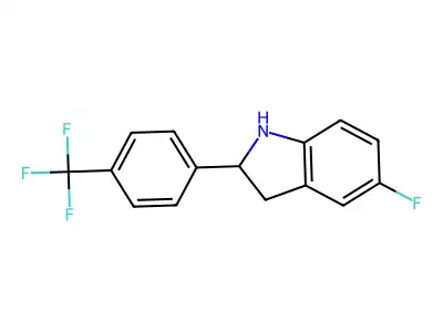 5-Fluoro-2-[4-(trifluoromethyl)phenyl]indoline structure
