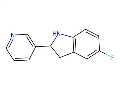 5-Fluoro-2-(pyridin-3-yl)indoline structure