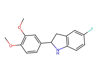 2-(3,4-Dimethoxyphenyl)-5-fluoroindoline structure