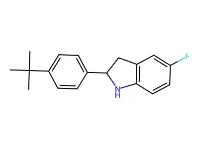 2-[4-(tert-Butyl)phenyl]-5-fluoroindoline structure
