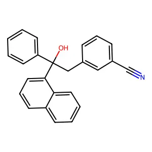3-[2-Hydroxy-2-(naphthalen-1-yl)-2-phenylethyl]benzonitrile structure