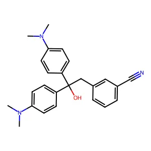 3-{2,2-Bis[4-(dimethylamino)phenyl]-2-hydroxyethyl}benzonitrile structure