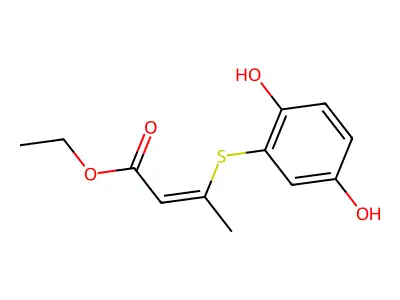 Ethyl (2Z)-3-[(2,5-dihydroxyphenyl)sulfanyl]but-2-enoate structure