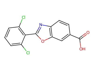 2-(2,6-Dichlorophenyl)-1,3-benzoxazole-6-carboxylic acid structure
