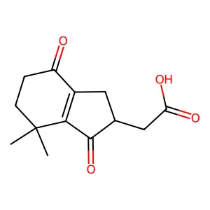 1H-Indene-2-acetic acid, 2,3,4,5,6,7-hexahydro-7,7-dimethyl-1,4-dioxo- structure