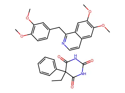 Papaverine phenylethyl barbiturate structure